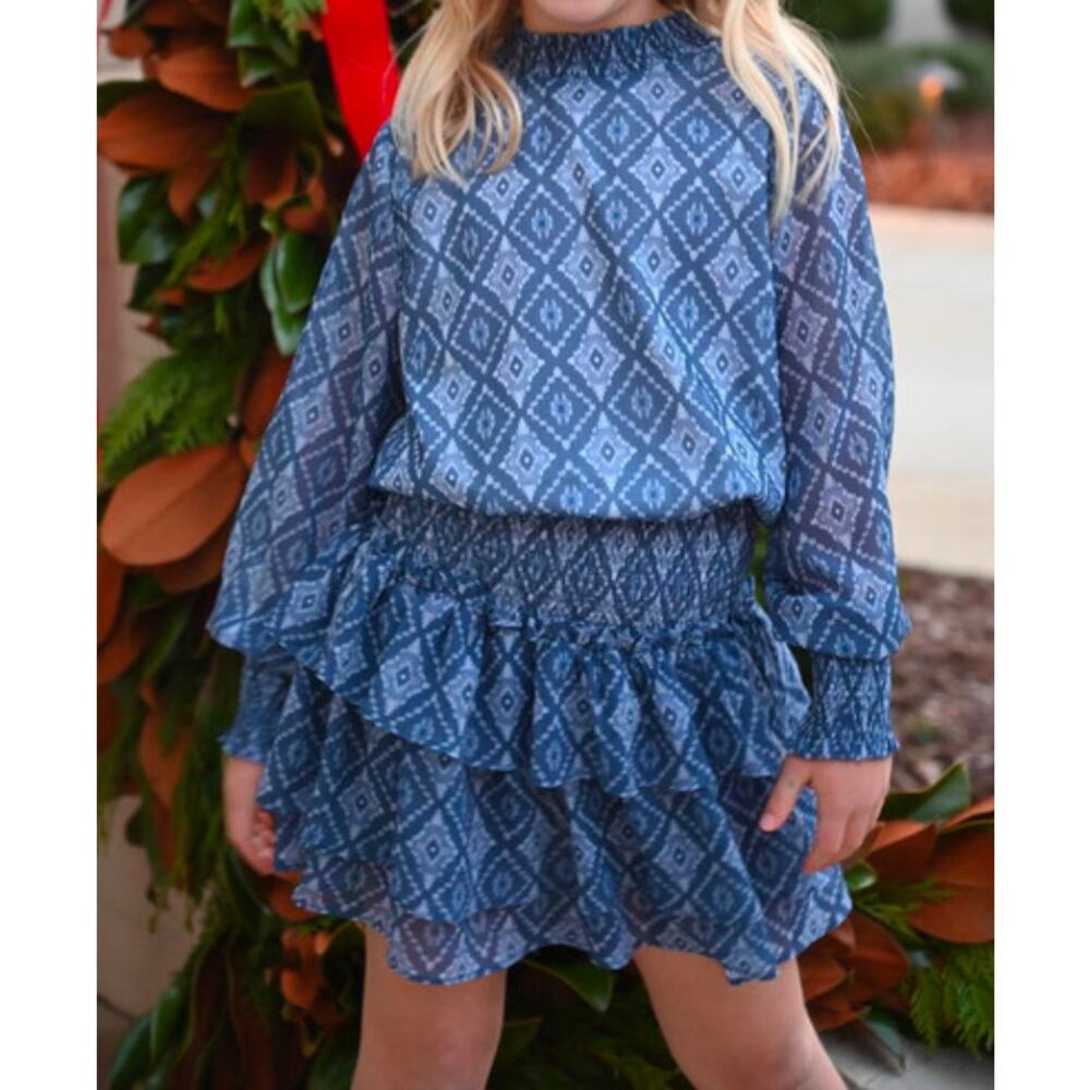 Pleat *BLUE* Halston Dress size 7‎